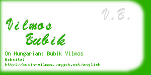 vilmos bubik business card